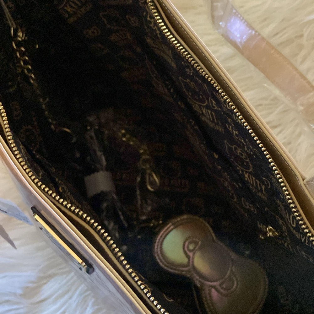 Gold Textured Tote Bag with Shimmery Finish - Picture 9 of 13